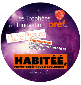 Macaron finaliste Habitéé "les trophées innovation" 16e édition 2021