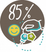 Pictogramme Habitéé satisfaction client 85% acquéreurs satisfaits