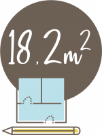 Pictogramme Habitéé confort de vie 18,2m2 surface moyenne balcon